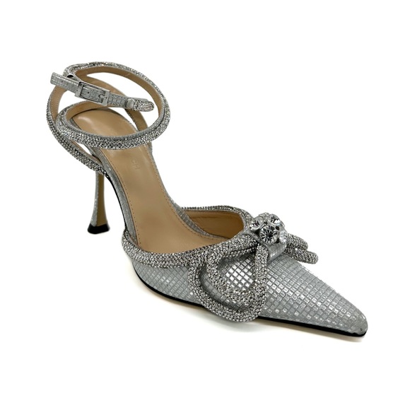 MACH & MACH Crystal Double Bow Pointed Toe Pump - Picture 2 of 7